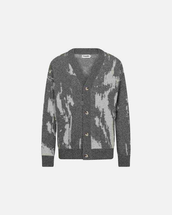 resteröds Cardigan "Jack" | Wool | Gray/White