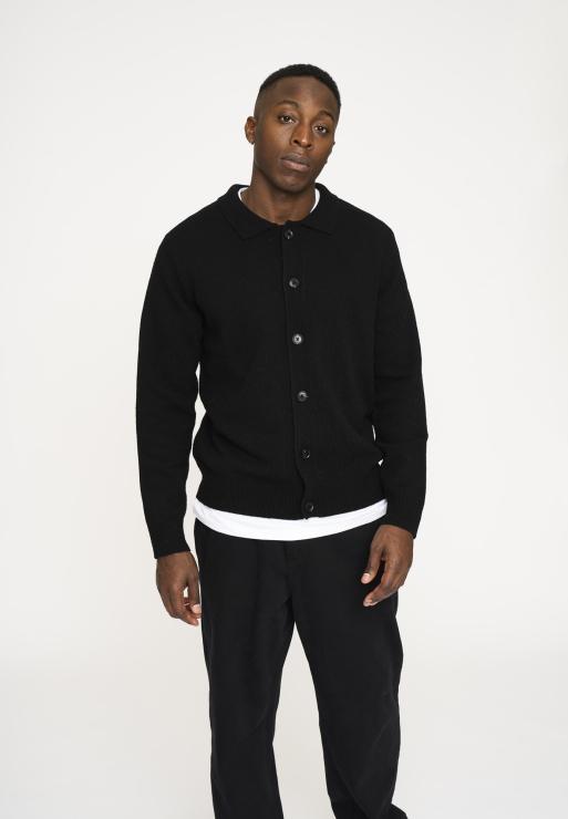 Resteröds Knit Cardigan 'Dean' | Wool | Black
