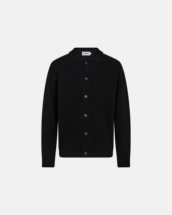 resteröds Knit Cardigan 'Dean' | Wool | Black