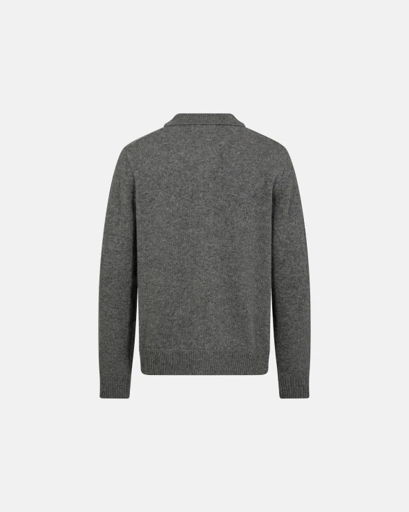 Resteröds Knit Cardigan 'Dean' | Wool | Gray Melange