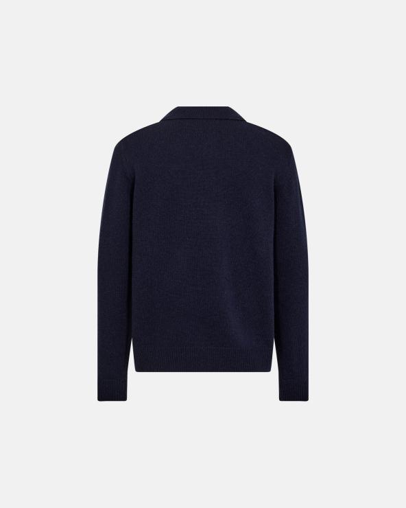 Resteröds Knit Cardigan 'Dean' | Wool | Navy