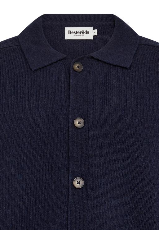 Resteröds Knit Cardigan 'Dean' | Wool | Navy