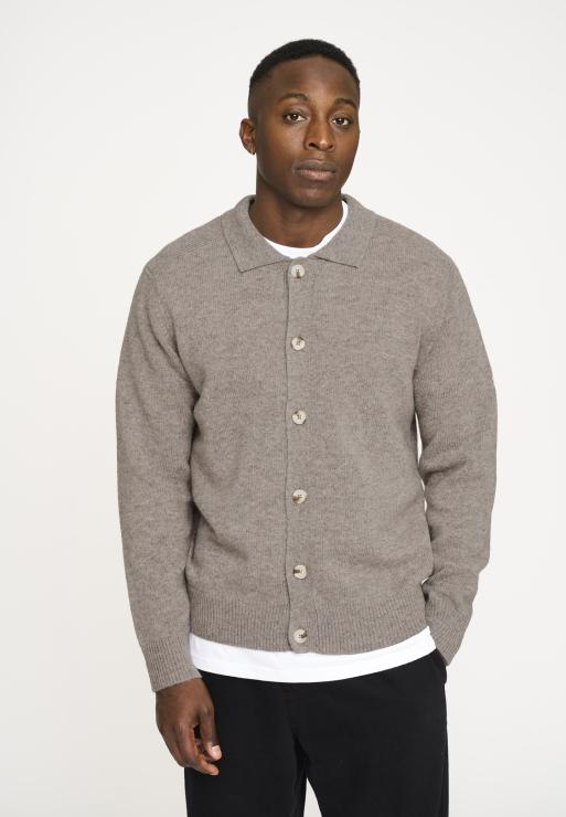Resteröds Knit Cardigan 'Dean' | Wool | Sand