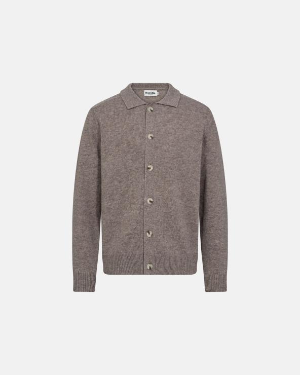 resteröds Knit Cardigan 'Dean' | Wool | Sand