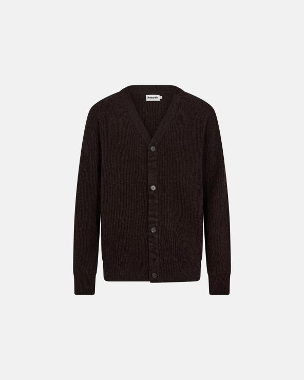 resteröds Knit Cardigan 'Kyle' | Wool | Brown