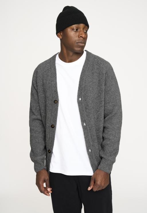 Resteröds Knit Cardigan 'Kyle' | Wool | Grey Melange