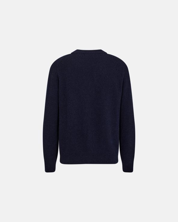 Resteröds Knit Cardigan 'kyle' | Wool | Navy