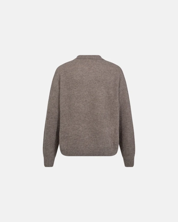 Resteröds Knit Polo "Kane" | Wool | Sand