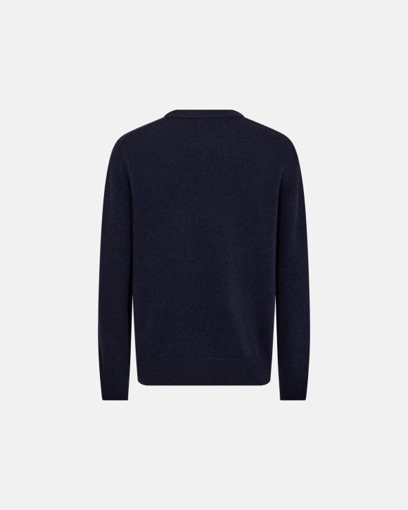 Resteröds Knit Pullover 'lean' | Wool | Navy