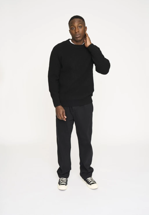 Resteröds Knit Pullover 'Michael' | Wool | Black