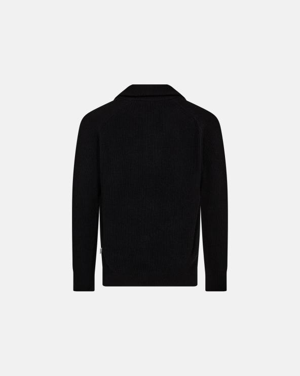 Resteröds Knit With Zip 'Liam' | Wool | Black