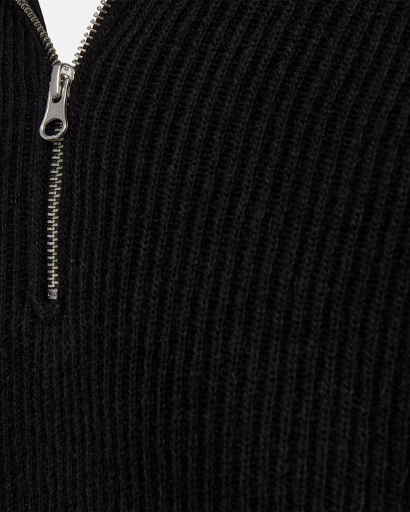 Resteröds Knit With Zip 'Liam' | Wool | Black