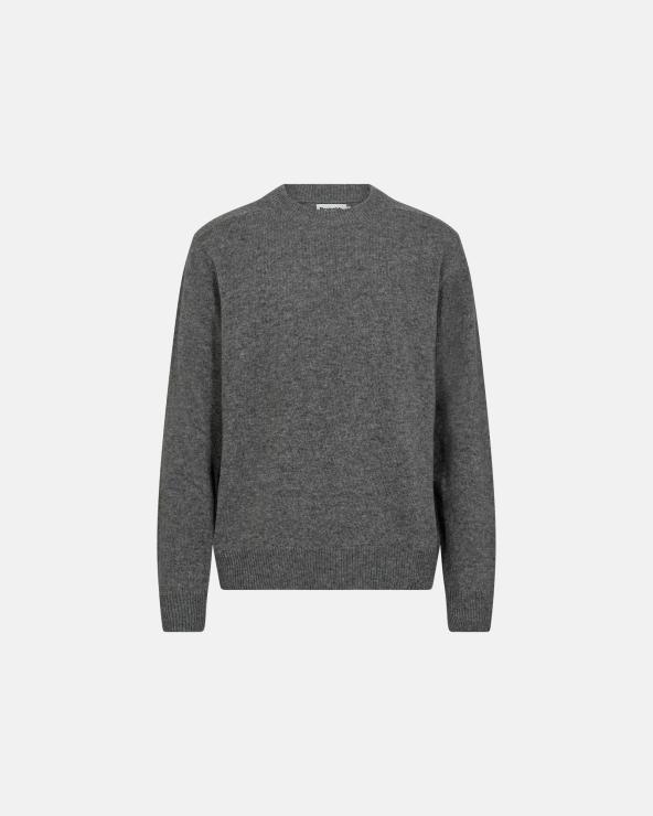 resteröds Knitted Pullover 'Lean' | Wool | Gray Melange