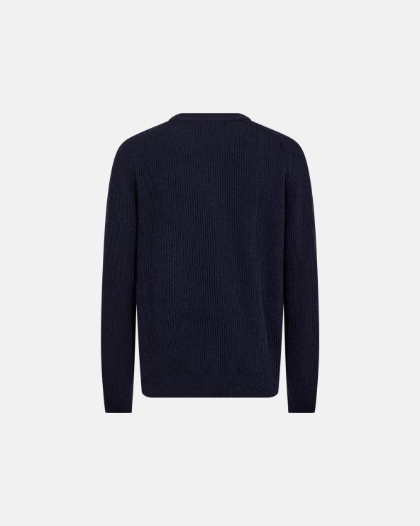 Resteröds Knitted Pullover 'Michael' | Wool | Navy