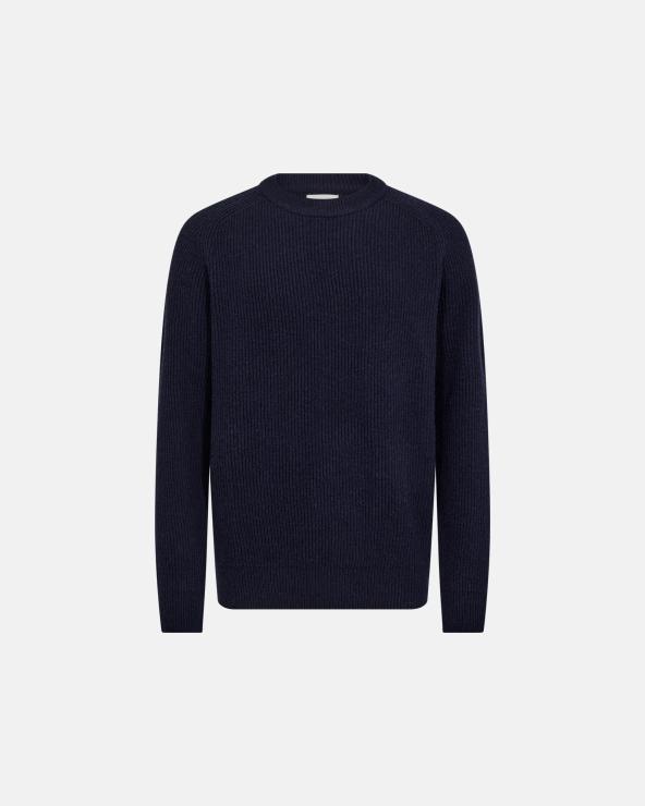 resteröds Knitted pullover 'Michael' | Wool | Navy