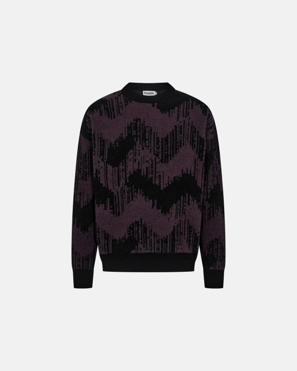 resteröds Pullover "Mick" | Wool | Black/Purple