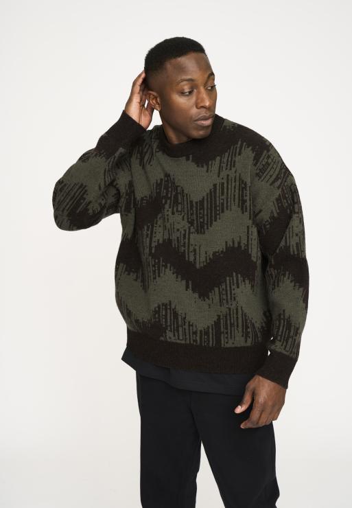Resteröds Pullover "Mick" | Wool | Brown/Green