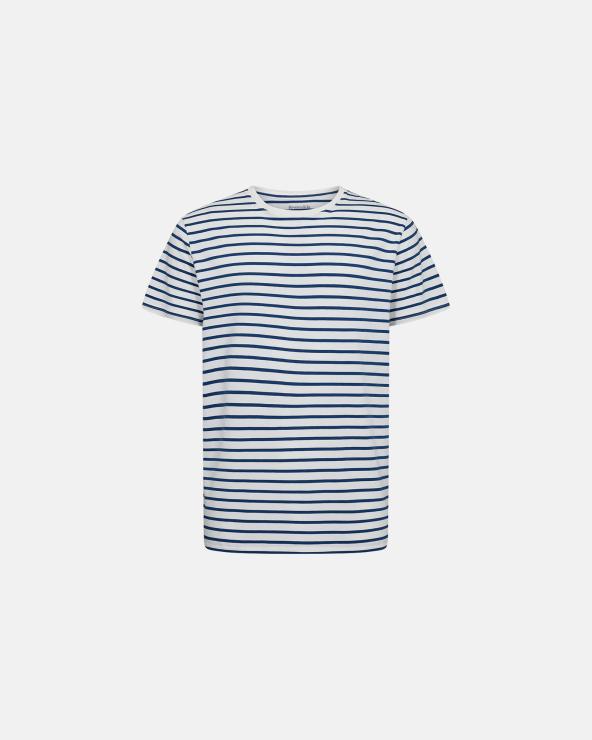 resteröds R-neck Tee Bamboo | Blue striped