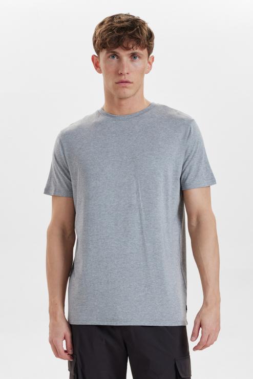 Resteröds R-neck Tee Bamboo | Grey Melange