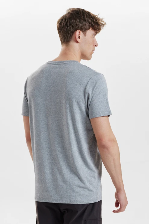 Resteröds R-neck Tee Bamboo | Grey Melange