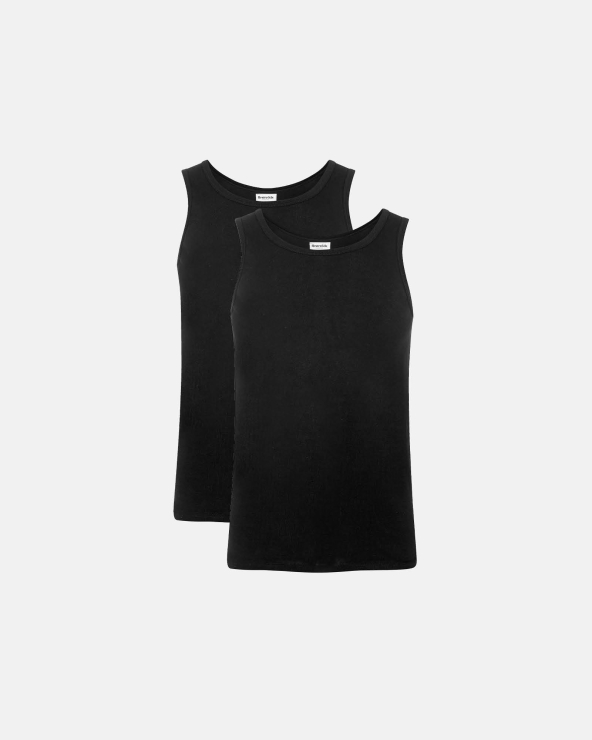 resteröds Tank Organic Cotton 2-pack | Black