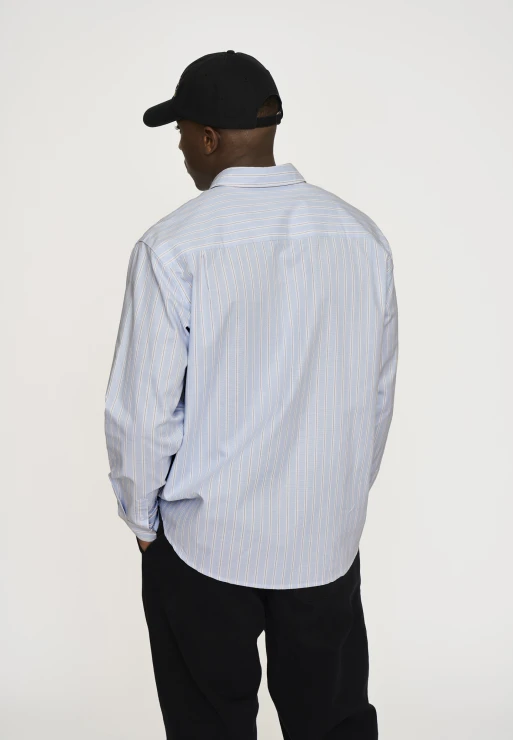 Resteröds Shirt 'Davis' | 100% Cotton | Light Blue With Stripes