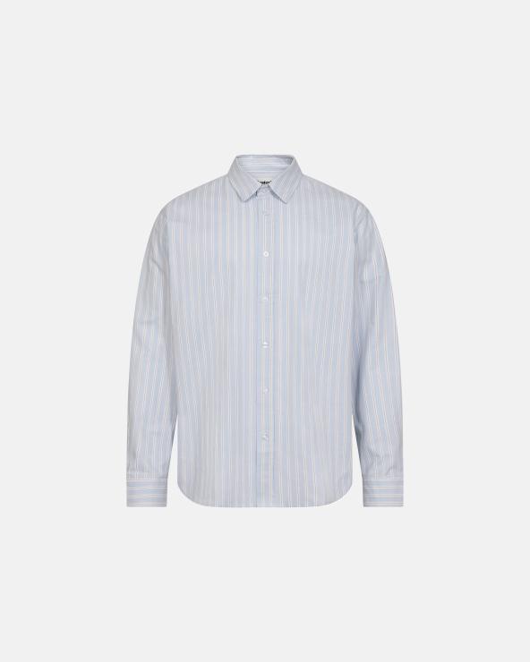 resteröds Shirt 'Davis' | 100% Cotton | Light Blue with Stripes