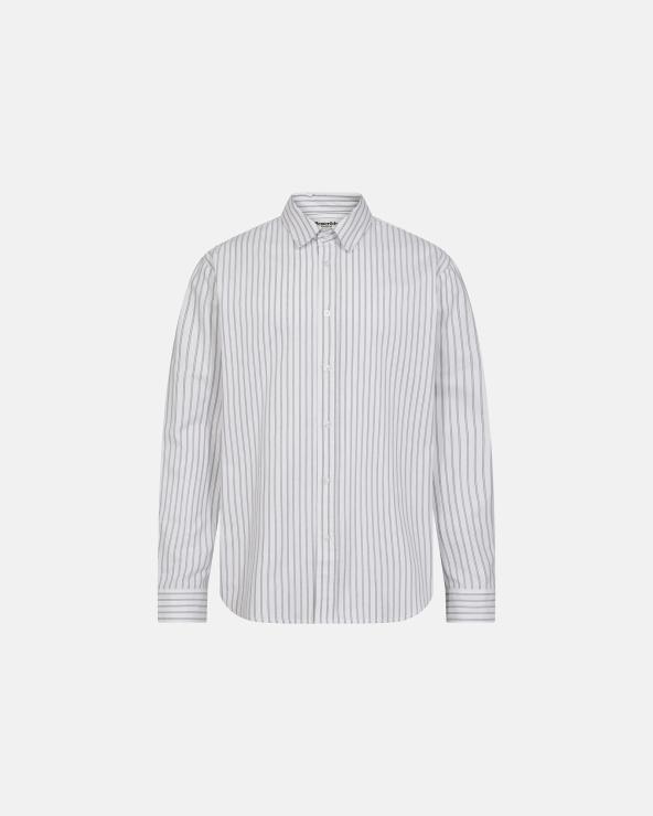 resteröds Shirt 'Davis' | 100% Cotton | White with stripes