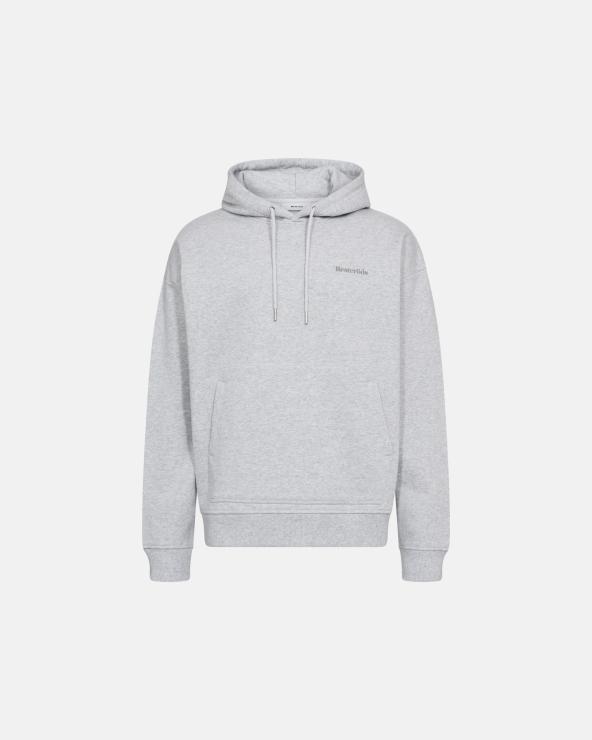 resteröds Sweatshirt with hood 'Jay' | 100% Cotton | Light grey melange