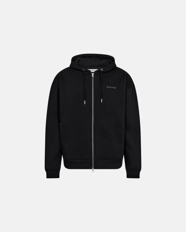 resteröds Sweatshirt with hoodie and zip "Rick" | 100% cotton | Black