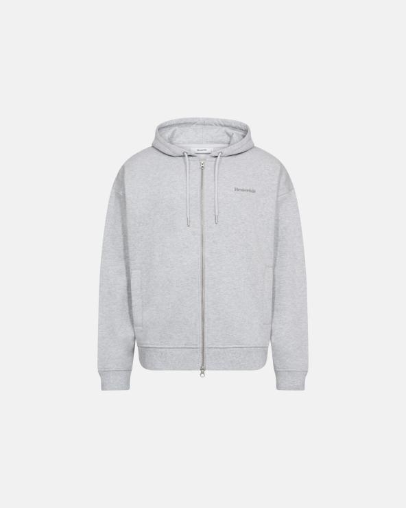 resteröds Sweatshirt with hoodie and zip "Rick" | 100% cotton | Light gray