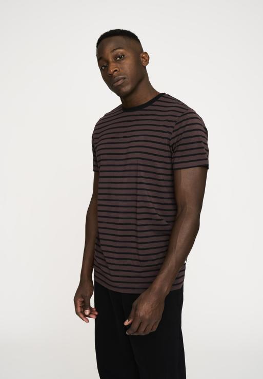 Resteröds T-shirt "o-neck" | Bamboo Viscose | Brown/Black