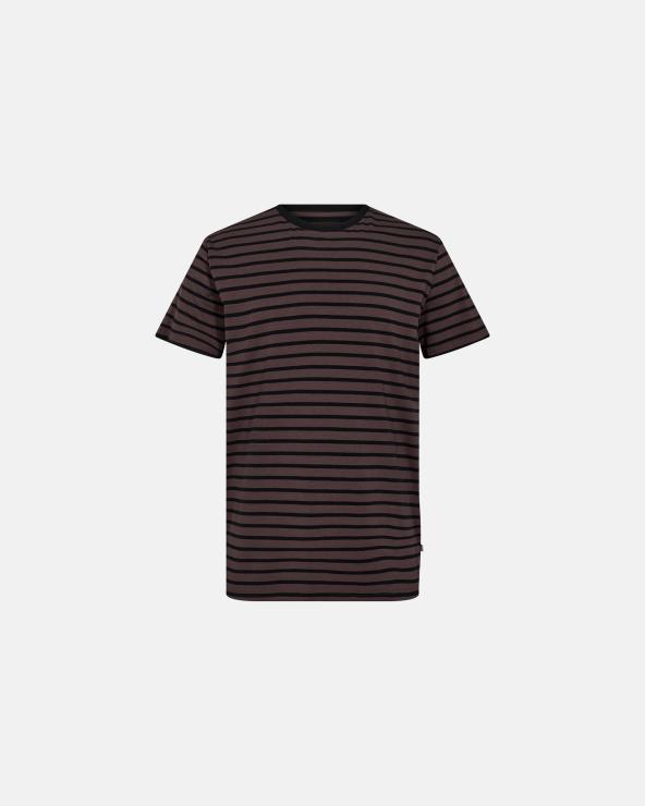 resteröds T-shirt "o-neck" | Bamboo Viscose | Brown/Black