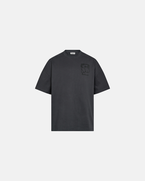 resteröds T-shirt with print "dev" | 100% cotton | Dark gray