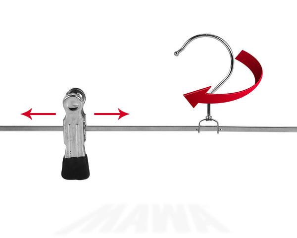 Reston Lloyd 15¾" Pant Hanger With Extra Large Clips K-40DG Black