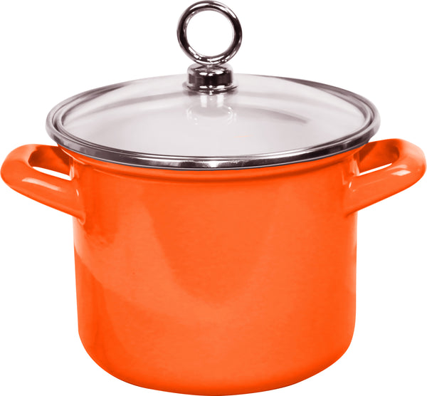 reston lloyd 2.5 QT Enamel on Steel Stock Pot Orange