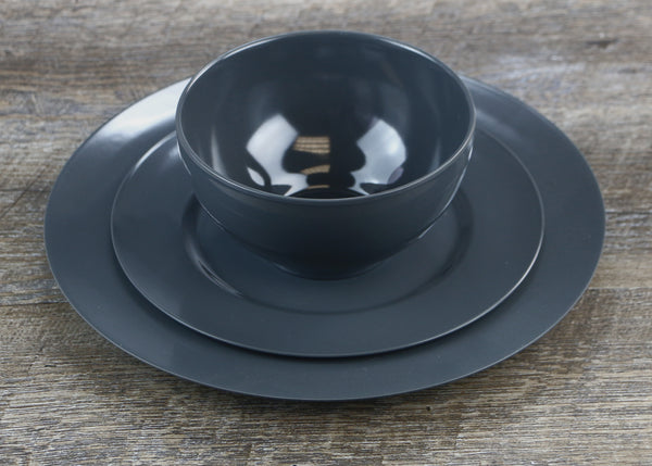 Reston Lloyd 6pc Melamine Dinner Plate Set Charcoal