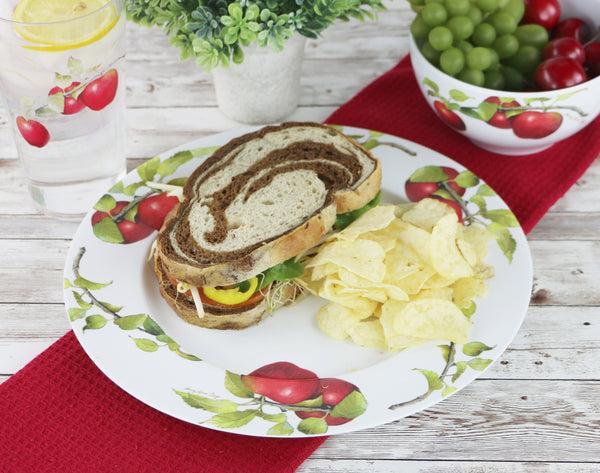 Reston Lloyd 6pc Melamine Dinner Plate Set Harvest Apples