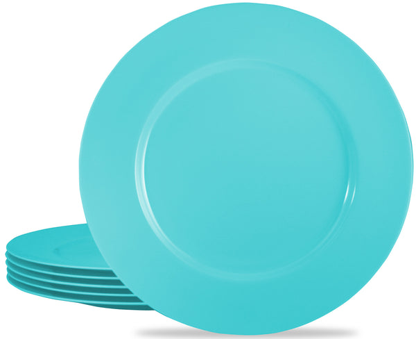 reston lloyd 6pc Melamine Dinner Plate Set Turquoise