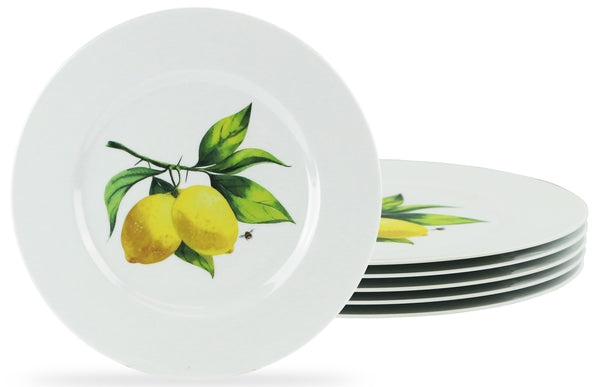 reston lloyd 6pc Melamine Salad Plate Set Fresh Lemons