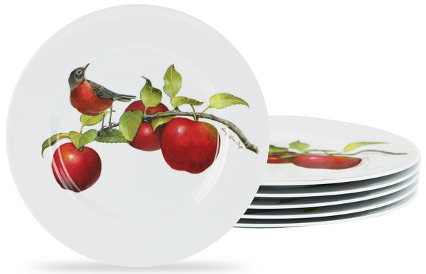 reston lloyd 6pc Melamine Salad Plate Set Harvest Apples