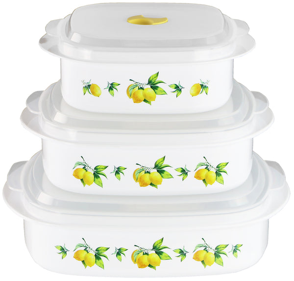 reston lloyd 6pc Microwave Cookware & Storage Set Fresh Lemons