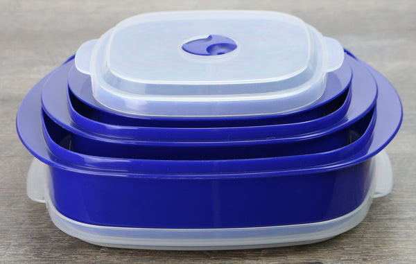Reston Lloyd 6pc Microwave Cookware & Storage Set Indigo