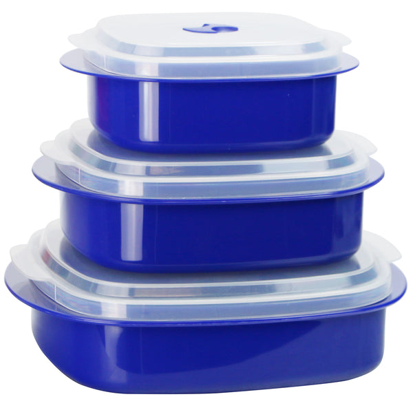 reston lloyd 6pc Microwave Cookware & Storage Set Indigo