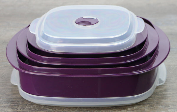 Reston Lloyd 6pc Microwave Cookware & Storage Set Plum