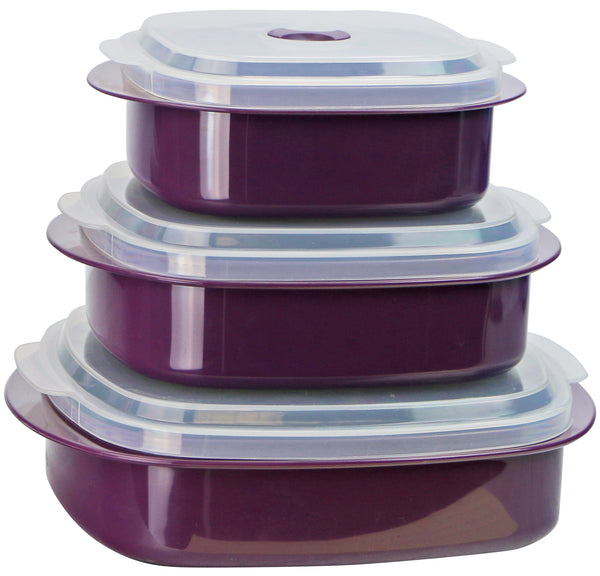 reston lloyd 6pc Microwave Cookware & Storage Set Plum