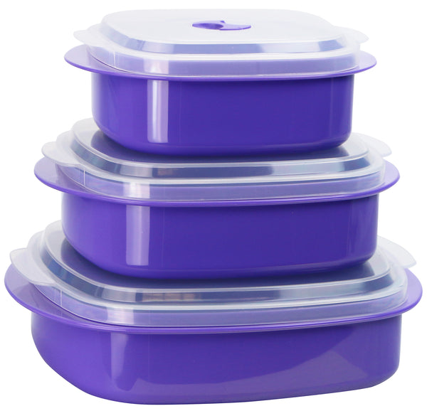 reston lloyd 6pc Microwave Cookware & Storage Set Purple