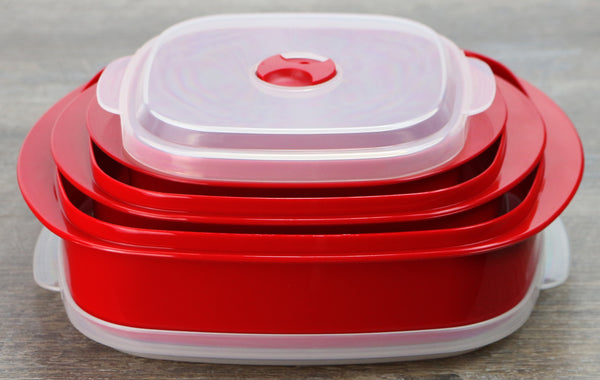 Reston Lloyd 6pc Microwave Cookware & Storage Set Red