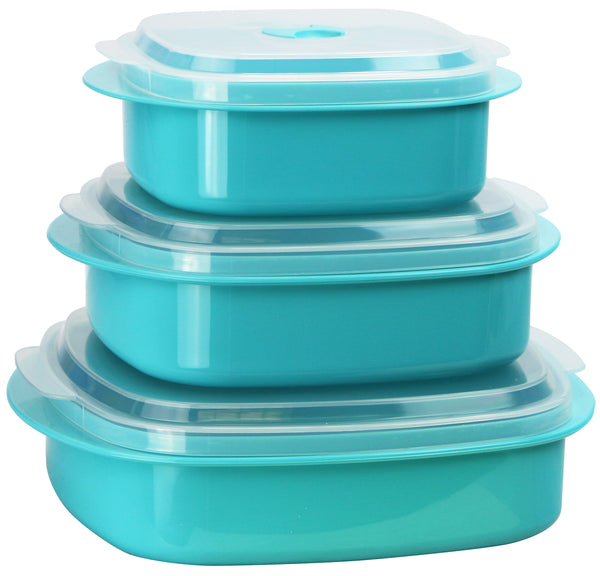 reston lloyd 6pc Microwave Cookware & Storage Set Turquoise