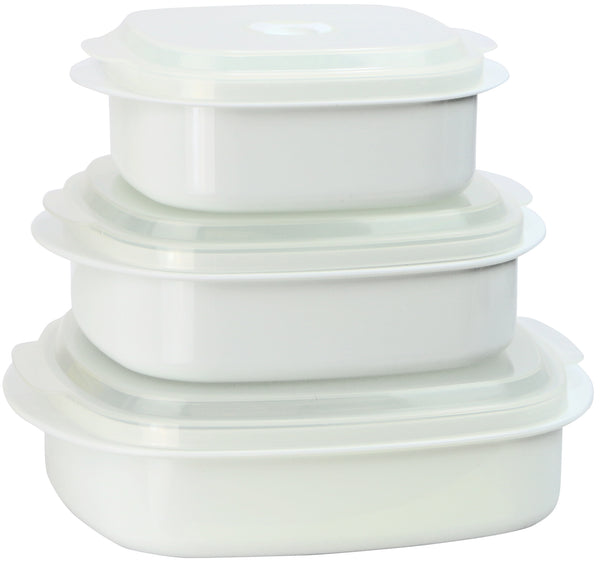 reston lloyd 6pc Microwave Cookware & Storage Set White